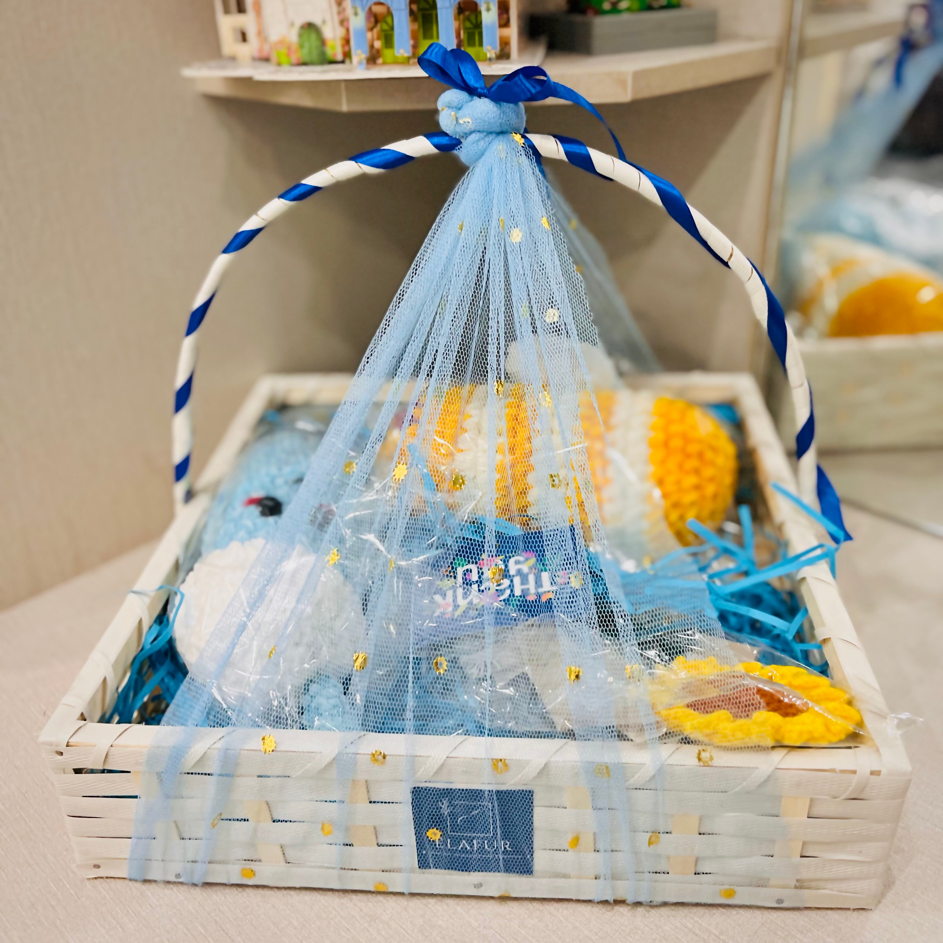 Crochet gift basket